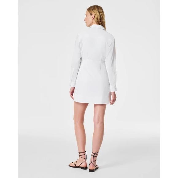 NWT SPANX White The Best Poplin Wrap Dress - Picture 5 of 8